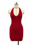 Kiki Halter Mini Dress Wine
